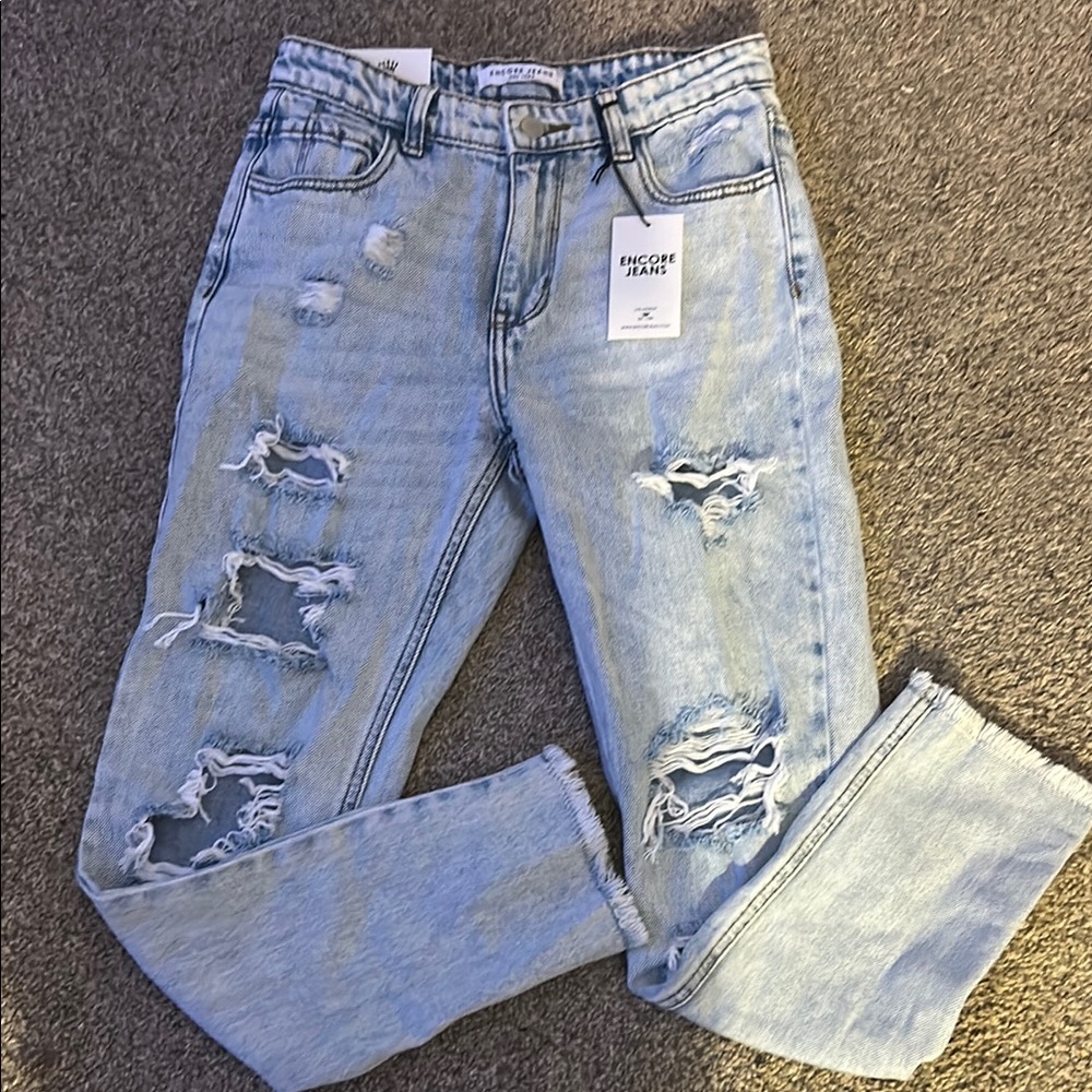 PacSun Blue Boyfriend Jeans with Distressed Details